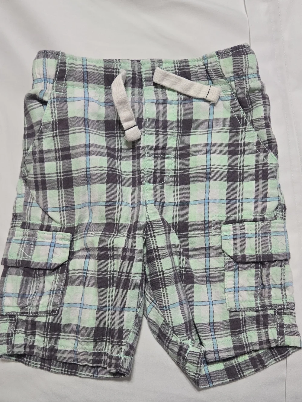 Carters grey and mint green plaid outfit
